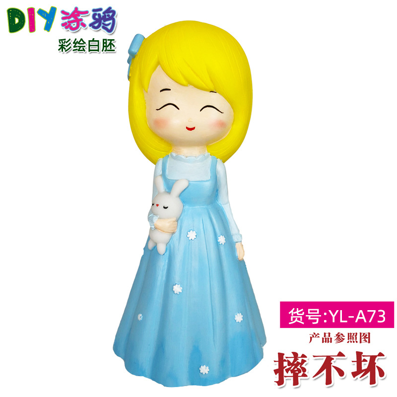 Gran vinilo yeso muñeca embrión blanco al por mayor puntada alcancía gran puntada artesanal DIY colorear blanco