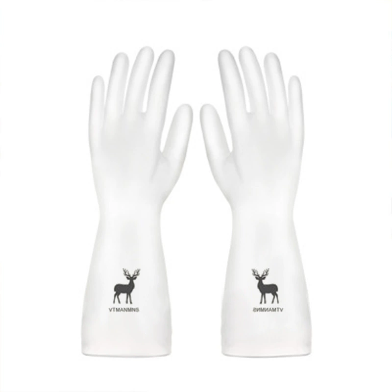 √Housekeeping cleaning kitchen dishwashing gloves printable pattern laundry women waterproof plastic rubber gloves
