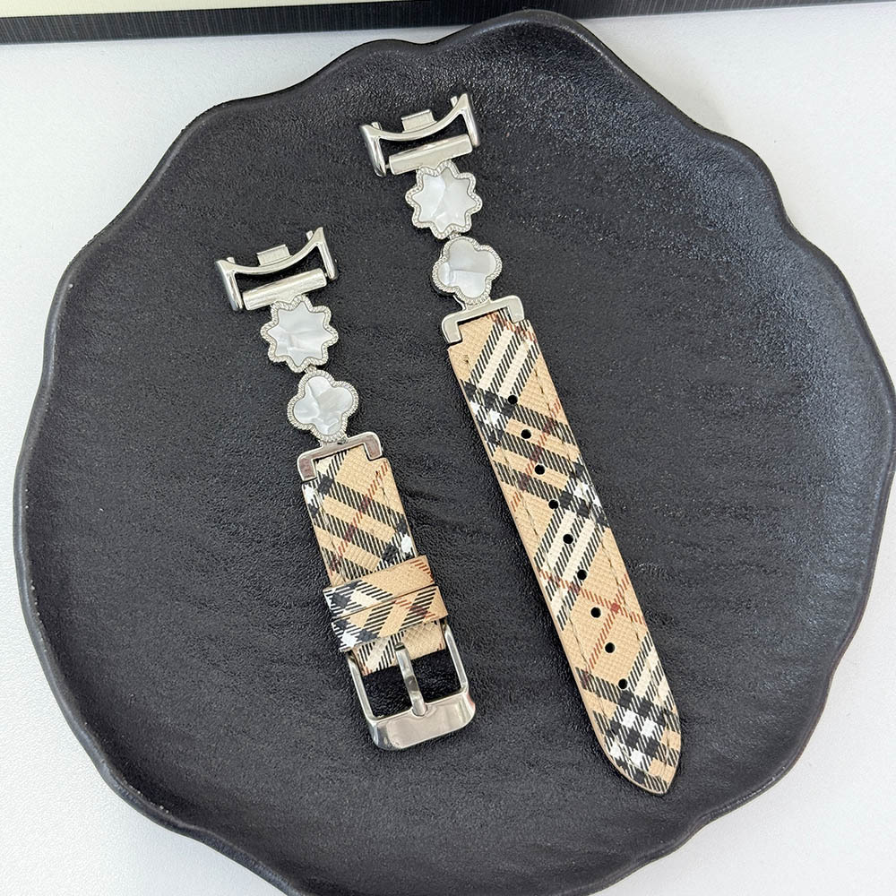 Suitable for Xiaomi Mi Band 10/9/Nfc Strap 8Th Generation Women's Strap L Pattern Colorful Mother-Of-Pearl Leather Wrist Strap Watch Strap