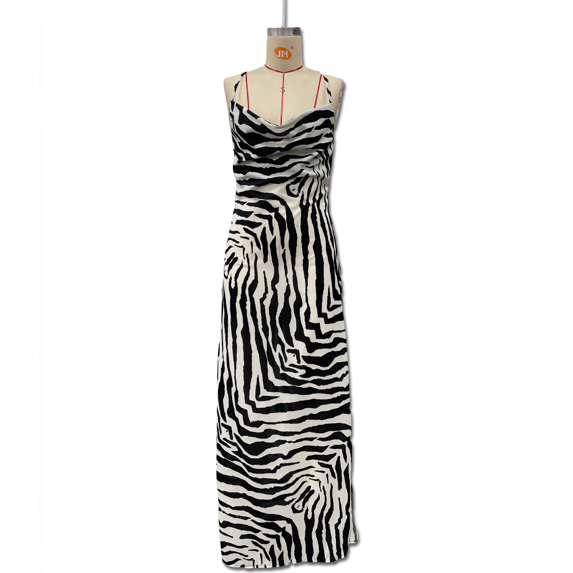 Women's Zebra Print High Slit Dress See-through Tie Waist Sexy Vacation Style Clothing for Fall Fashion 2024_ecoleips.com