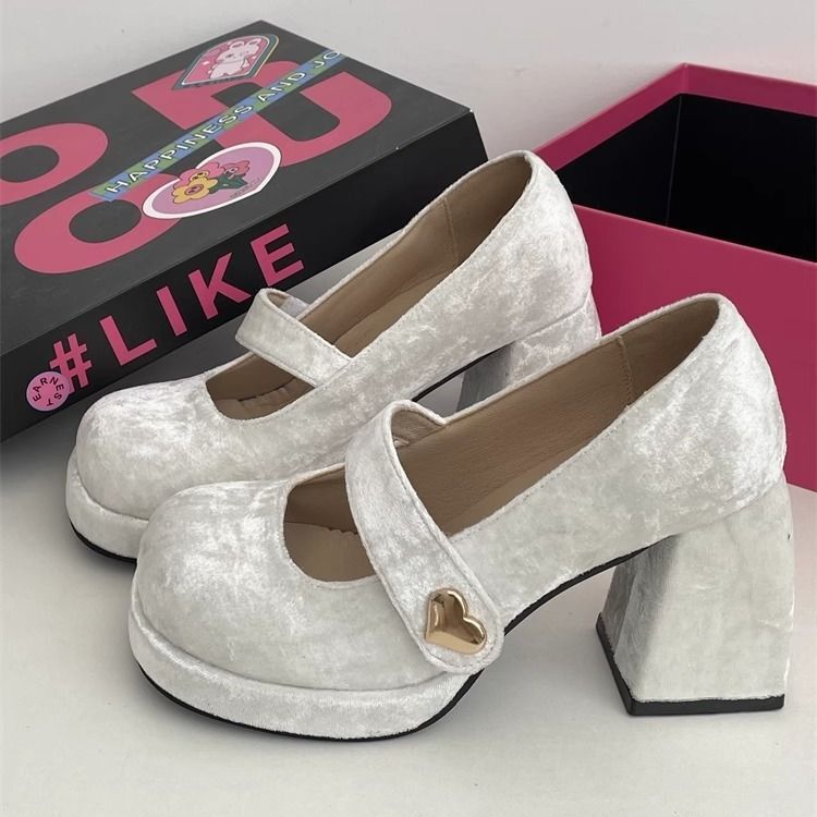 2024 Elegant New French Style Ins Style High-heeled Leather Shoes Women's Retro Thick Heeled High-heeled Mary Jane Shoes 2024 Elegant New French Style Ins Style High-heeled Leather Shoes Women's Retro Thick Heeled High-heeled Mary Jane Shoes