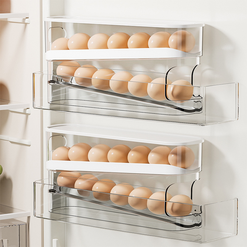 Food-grade rolling egg rack for egg carton storage refrigerator
