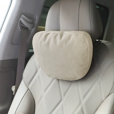Breathable, Mercedes-Benz S-Class Car Headrest, Headrest - perforated-dark-beige-neck-pillow-bio-velvet