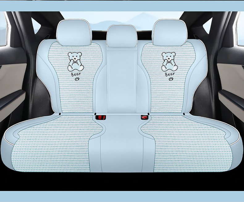 2021-24 BYD Qin PLUS special seat cover leather hemp stitching car cushion cartoon bear four seasons