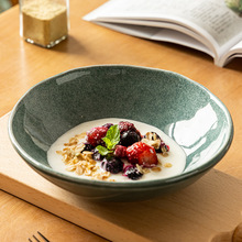 窑变敞口大碗日式复古陶瓷拉面碗家用高颜值餐具菜碗沙拉碗 微瑕