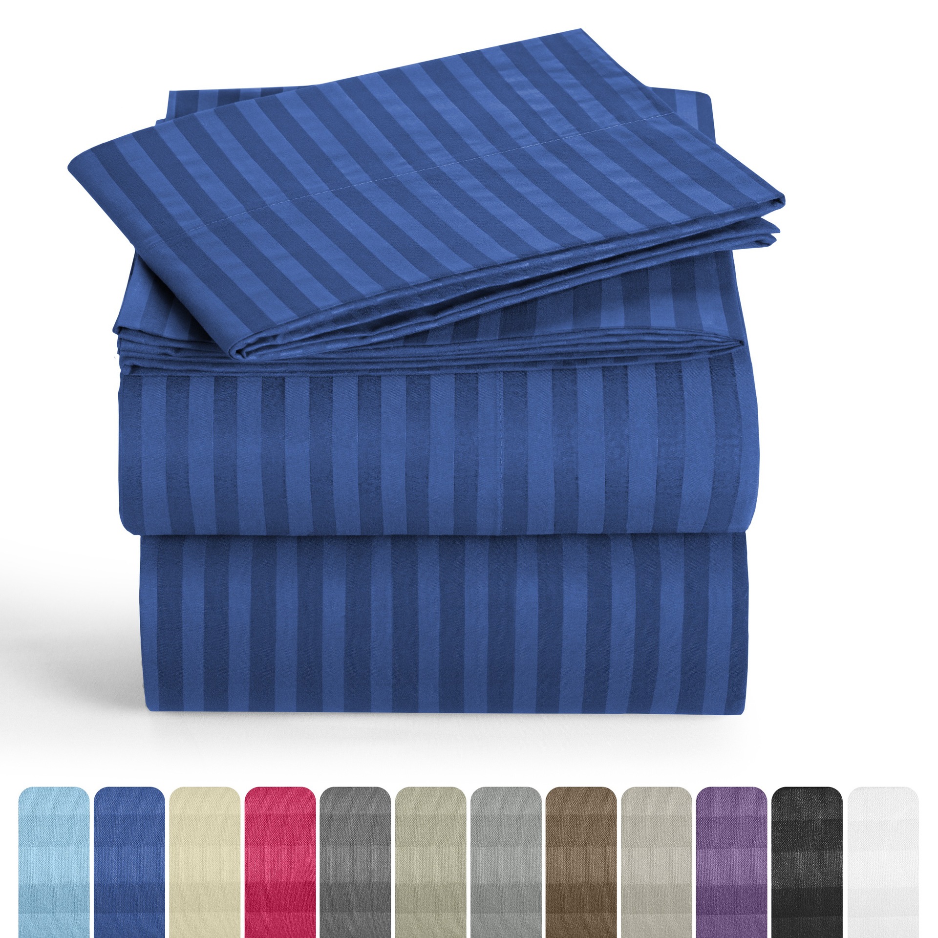 Juego de Sábanas a Rayas de 4 Piezas Lux Decor - Lujo de Hotel