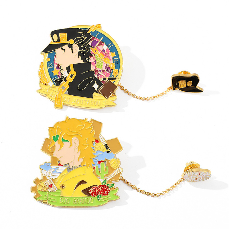 Jojoの奇妙な冒険バッジアニメ二次元周辺金属ストラップ空条承太郎ブローチ現物|undefined