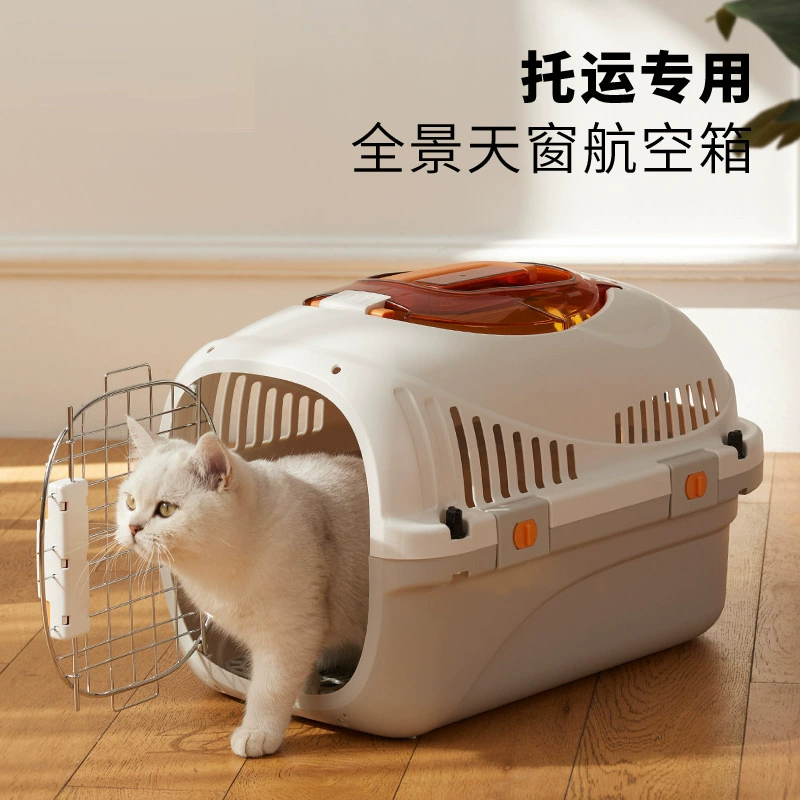 Кошачий воздушный ящик новый питомец выходит портативный портативный собачий кошачий клетка съемная уборка собаки с люком в крыше
