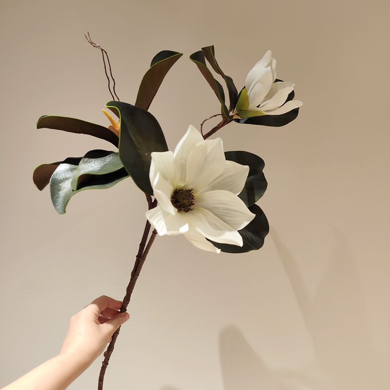 Flor de magnolia europea sala de estar flores falsas flores de simulación decoración de mesa de comedor vestibular flores flores