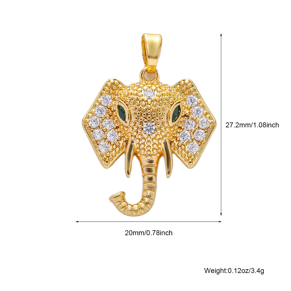 3g Weight Pendant Jewelry Making Type DIY Jewelry Accessories Classification 1 Piece Quantity Copper Material Elephant Pattern All Seasons Season Enamel, Plating Design Classic Style Style 1 Piece Copper Elephant Pendant DIY Jewelry Accessories 13