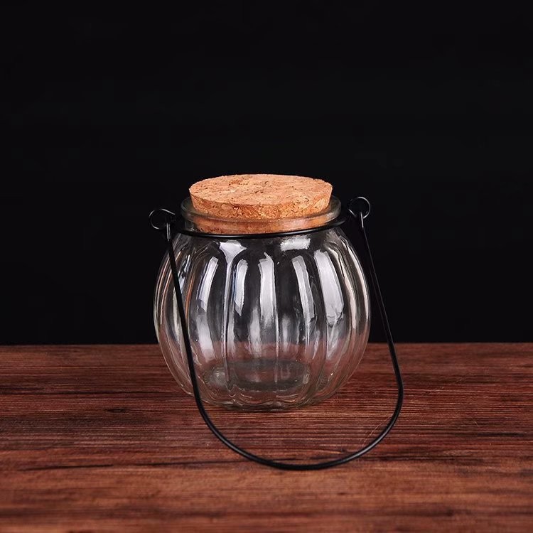 Transparent Glass Pumpkin Bottle Candy Jar Hydroponics Bottle Wish Bottle Decorative Small Vase