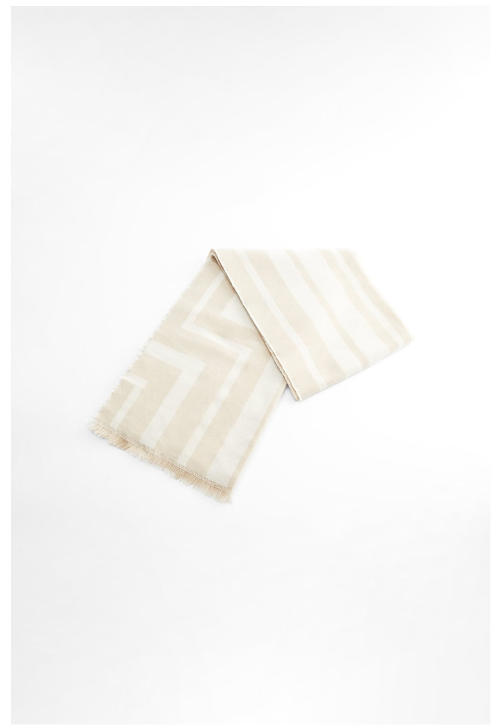 Winter Scarf With Geometric Print And Wool Border For Women_voghion.com
