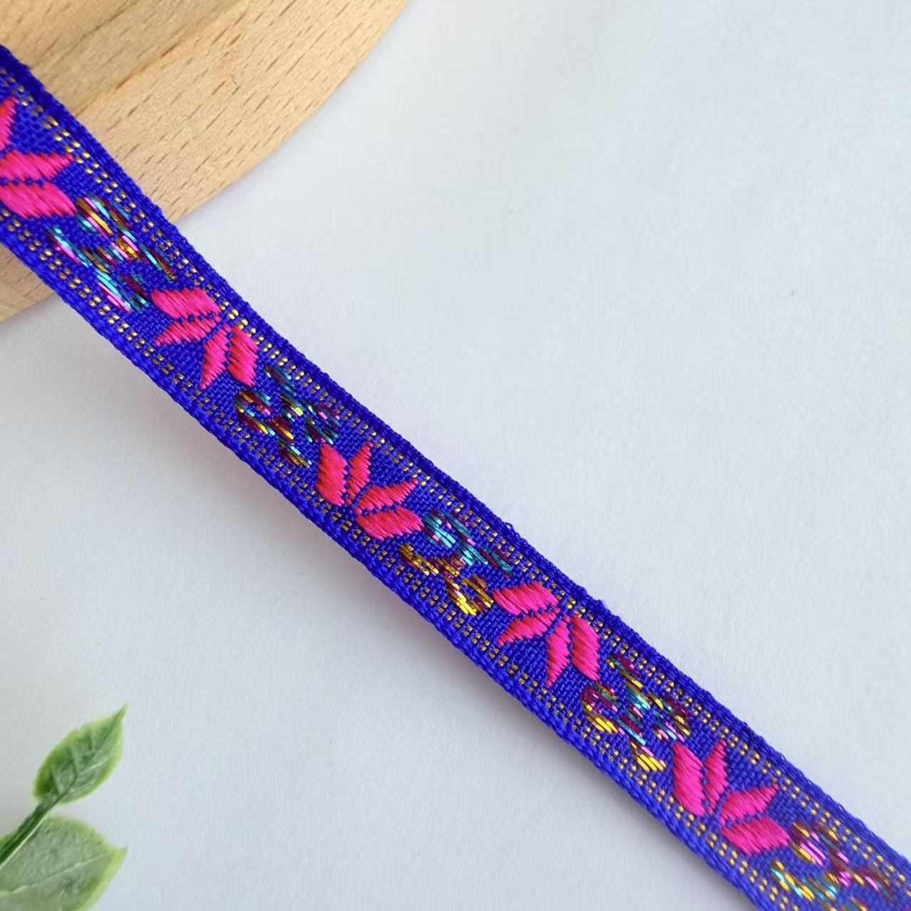 Cinta Jacquard de Estilo Étnico de 1 cm, Nylon, Decorativa, para Ropa y Manualidades image 23
