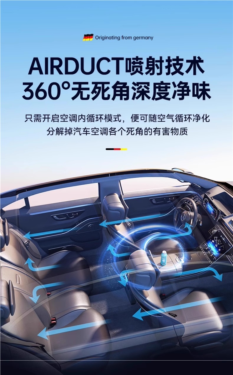 German Car Odor Removal Car Air Conditioner Sterilization Spray Car Air Freshener Powerful Purifier