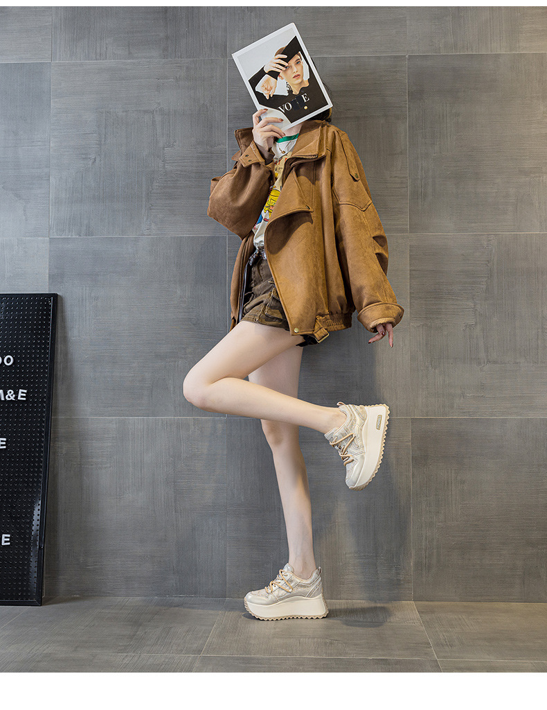 Giày sneaker nữ đế dày chunky phong cách cổ điển phối màu thời trang — M2992-1 plus nhung màu sâm panh, M2992 lót đơn màu sâm panh, M2992 lót đơn màu tím, M2992-1 plus nhung tím chi tiết 10