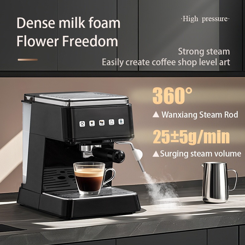 Máquina Espresso Máquina de café italiano Máquina de café semiautomática doméstica pequeña 20Bar Máquina de café de infusión de leche transfronteriza image 4