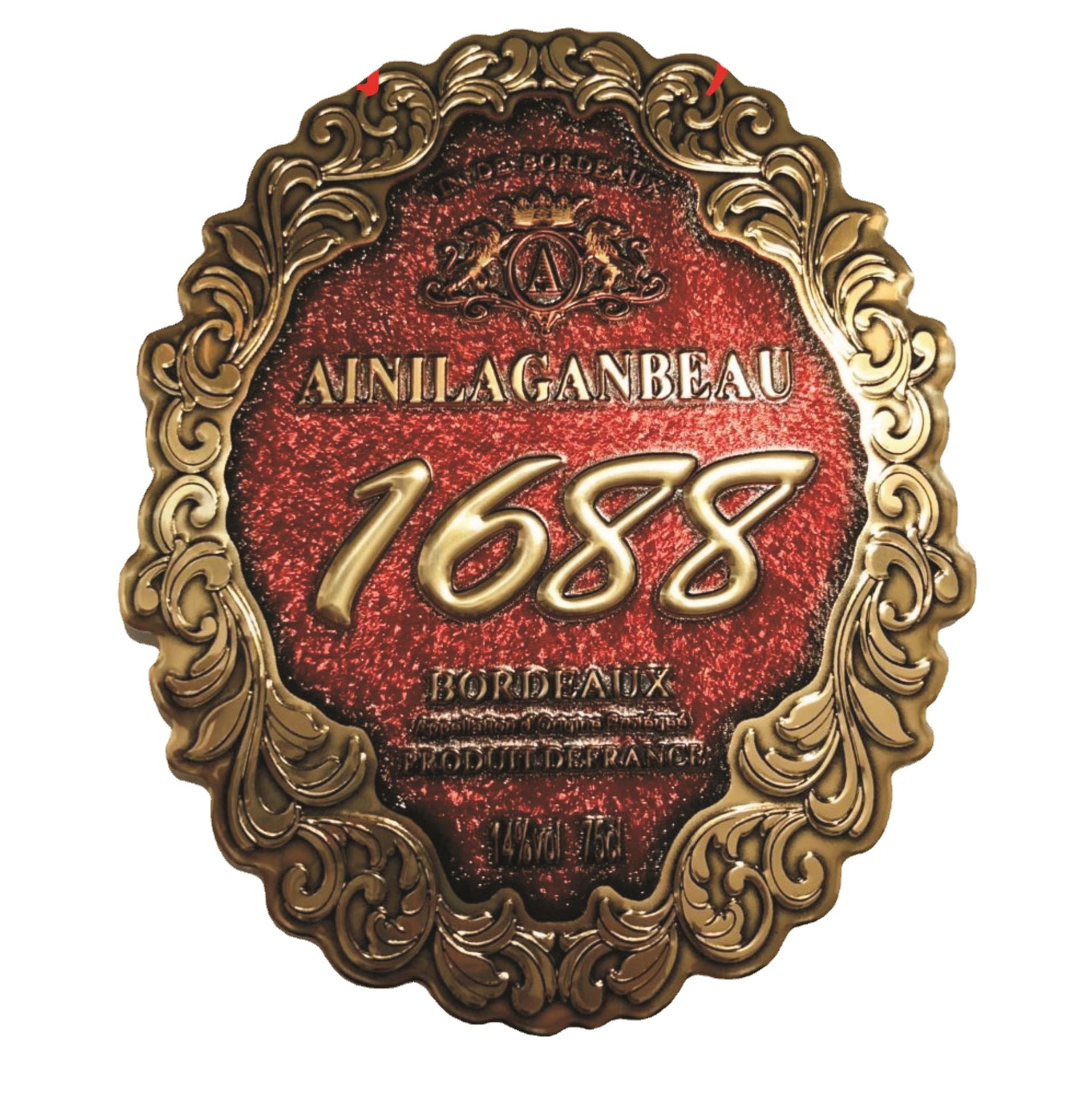 1688酒标酒瓶瓶身标牌铝牌金属标