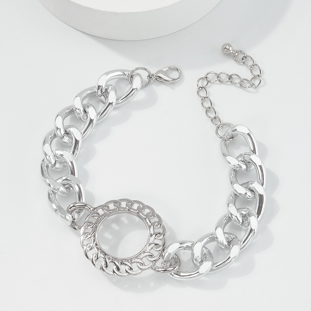 Nihaojewelry wholesale jewelry simple alloy geometric ring chain braceletpicture4