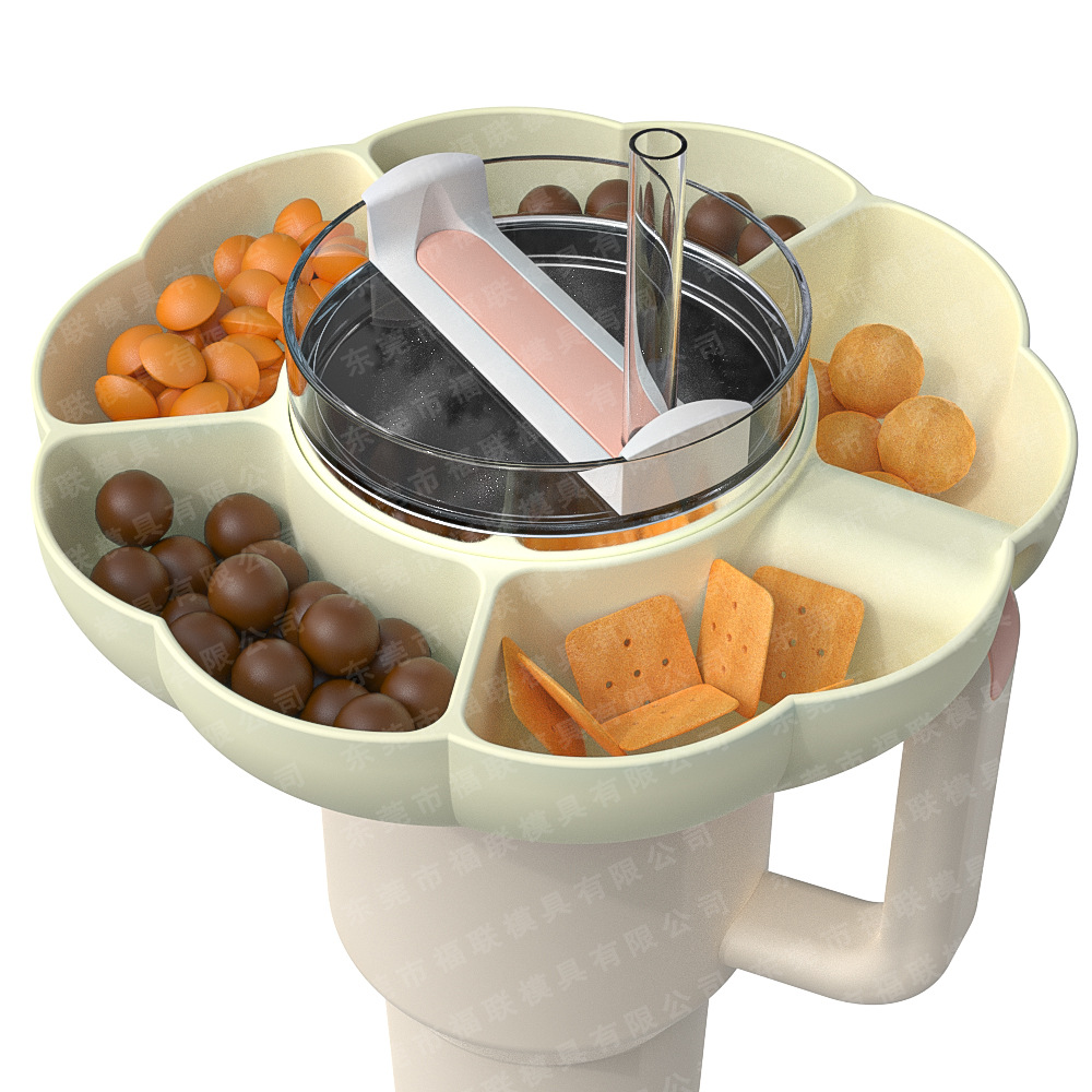 Plato de aperitivos de silicona caliente transfronterizo adecuado para Stanley Cup 40oz portavasos de aperitivos reutilizables