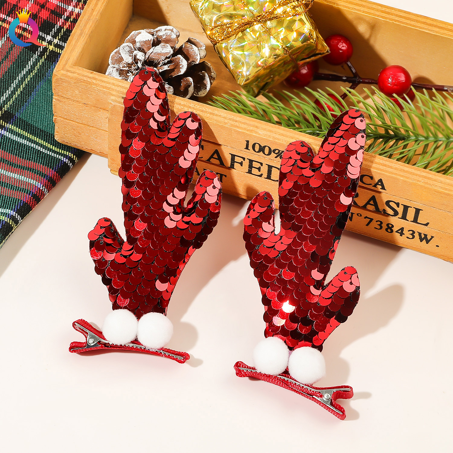 Cadeau de Noël Épingle à cheveux de Noël Déguisement de vacances Pince à bec de canard Pince à cheveux Pince à frange latérale Accessoires pour cheveux en gros_voghion.com