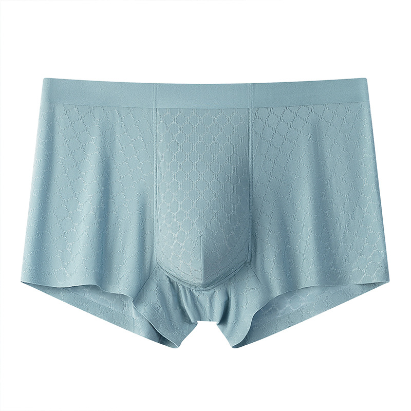 Pantalones interiores de hombre, pantalones de hielo de hombre, una pieza de cuatro pantalones sin marcas, pantalones deportivos antibacterianos delgados de verano.