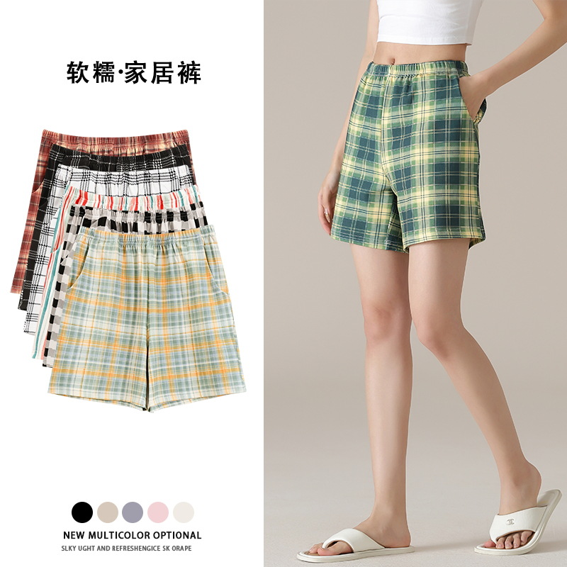 Pantalones de pijama de mujer de verano delgados pantalones cortos de algodón para el hogar pantalones de mujer sueltos de verano solo pantalones de algodón para el hogar