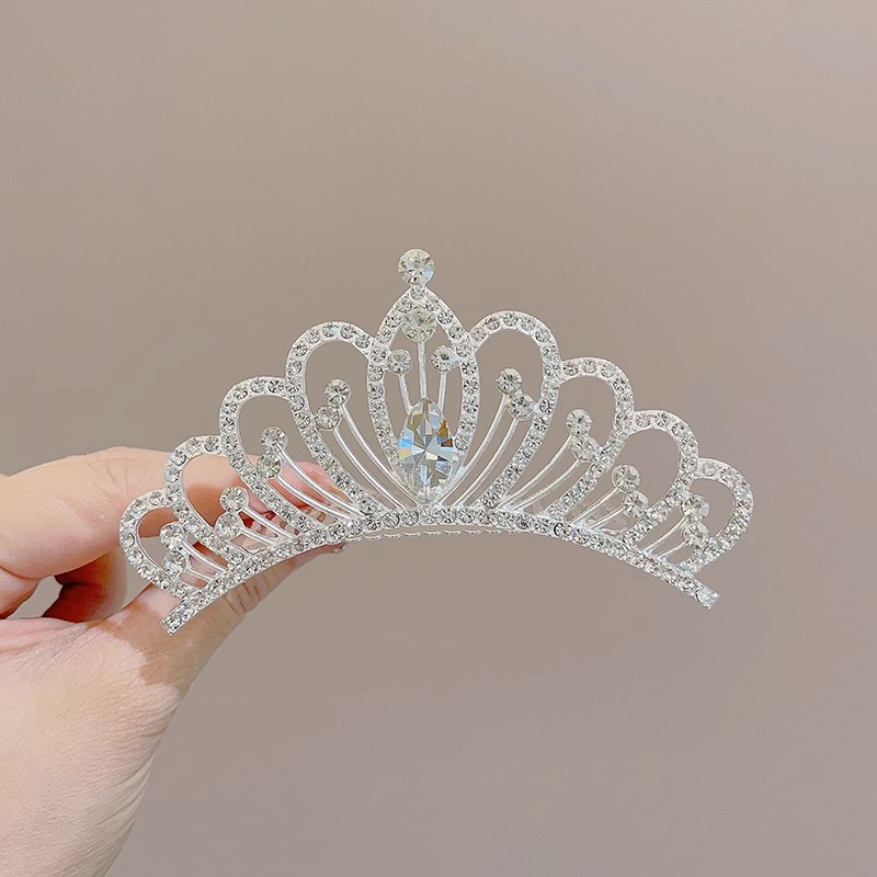Pein de cabello de diamante de corona princesa de alta gama pein de cabello de niñas pein de cabello de niñas clip de cabello
