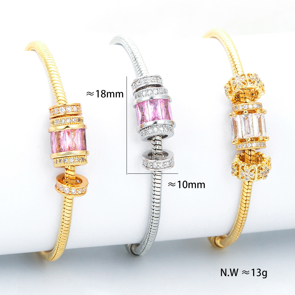 Fashion Geometric Copper Plating Zircon Bracelets