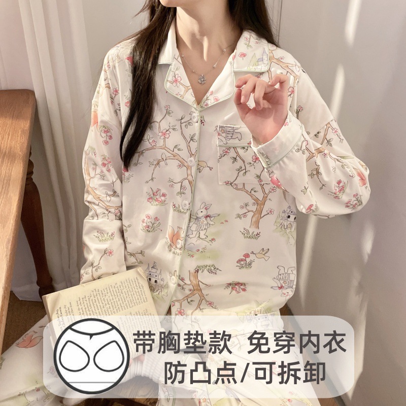 A 급 모성 및 유아용 순면 월간 의류 봄 및 가을 브래지어 패드 산후 모성 간호 잠옷