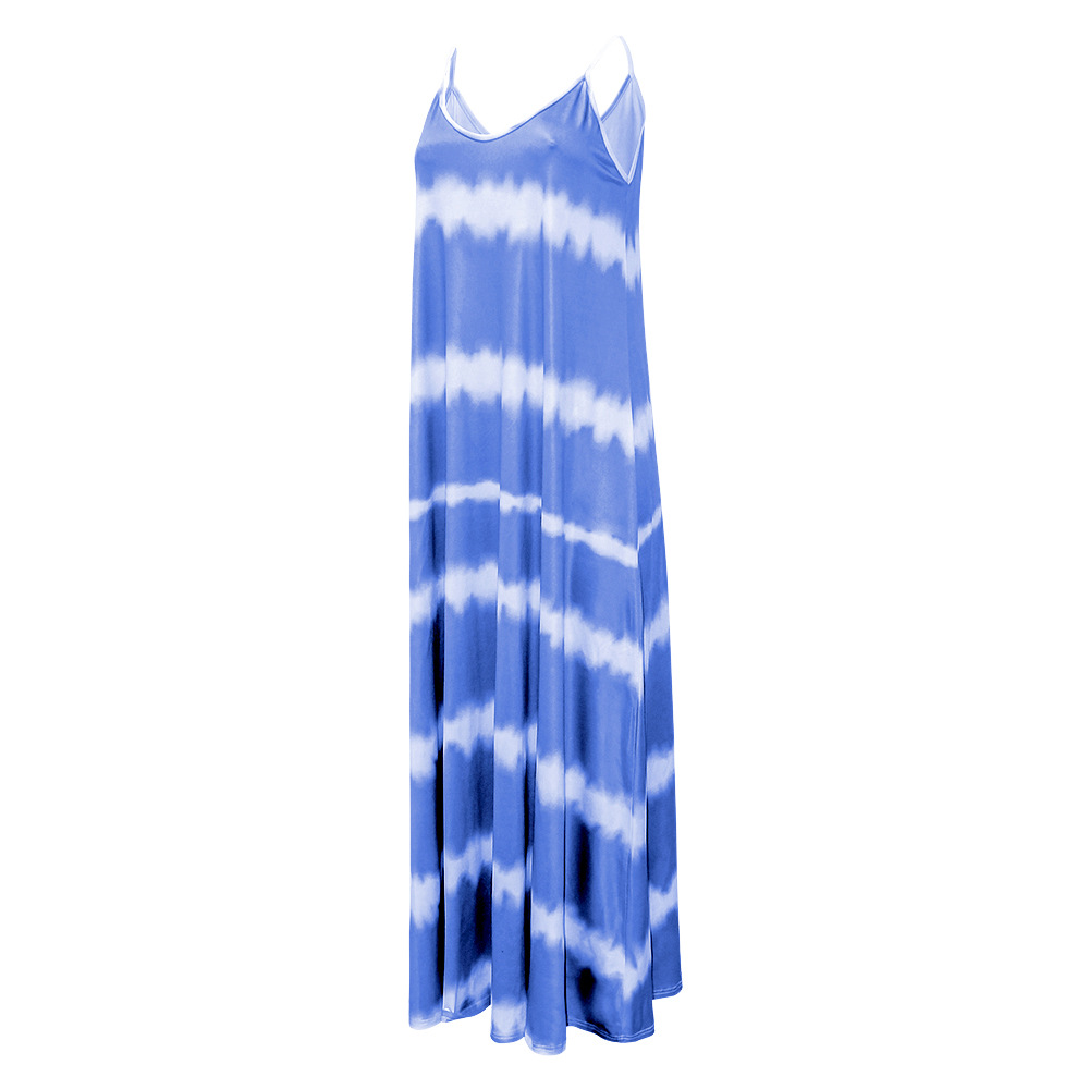 Summer Cami Dress Printed Striped Maxi Dress Loose Dress Women