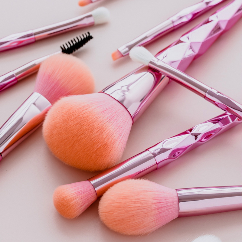 Manico in plastica Set da 10 pezzi fard in polvere ombretto in lana pennello per strumenti per trucco per principianti_voghion.com