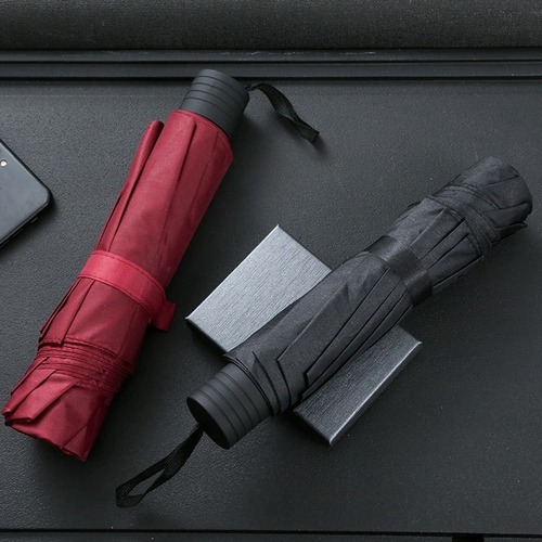 10-rib manual sun and rain dual-purpose umbrella, 3-fold design, business-style rain umbrella—customizable with logo printing