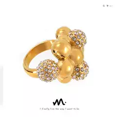 European & American Minimalist Geometric Titanium Steel Ring with Crystal Inlay – Luxury Design, Versatile Statement Ring for Index Finger