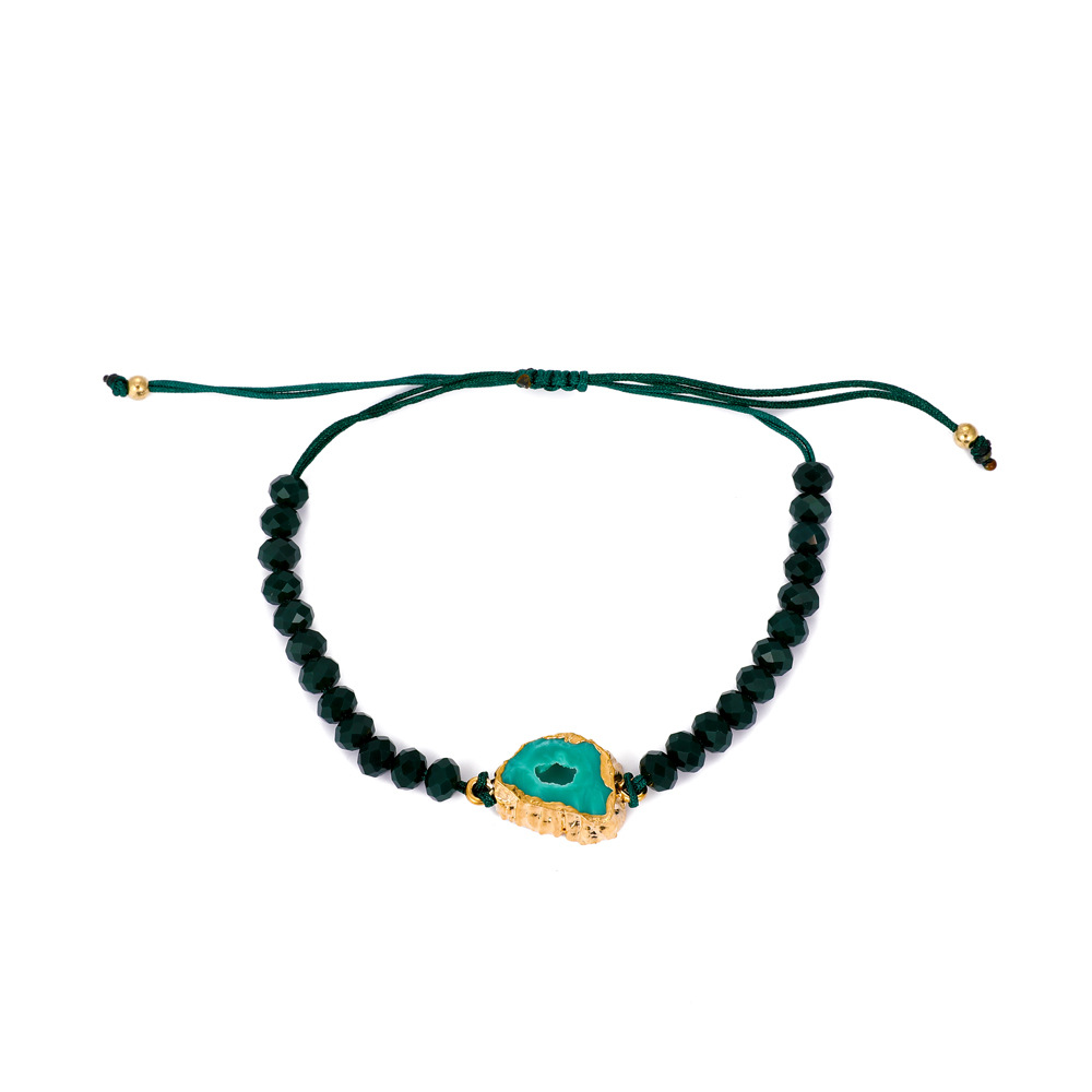 Europen et Amricain Rtro Acrylique Irrgulire Vert Fonc Perl Bracelet Creative Conception de Minerai de Rsine Tiss Bracelet De Modepicture5