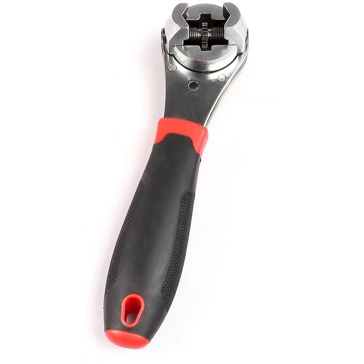 可调式棘轮扳手6-22mm直柄单头铬钼钢多功能棘轮扳手