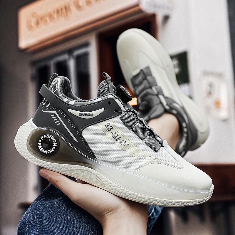 Drehbarer Knopf Herren Sommer Mesh Atmungsaktiv Vielseitig Casual Sport für Teenager Dickbesohlte Running Dad Trendy Schuhe_voghion.com