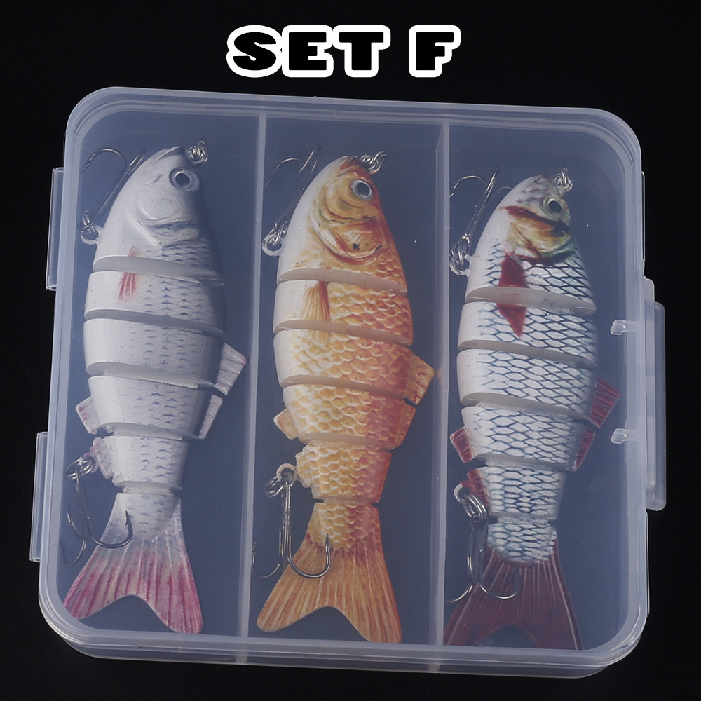 Juego transfronterizo de 5 piezas 10CM 20G seis secciones Luya cebo falso cebo de simulación de pescado de varias secciones