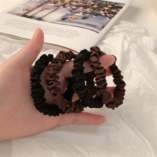 Korean version of Internet celebrity retro hair band, simple temperament, solid color rubber band, French hair accessories, hair rope, headband for girls