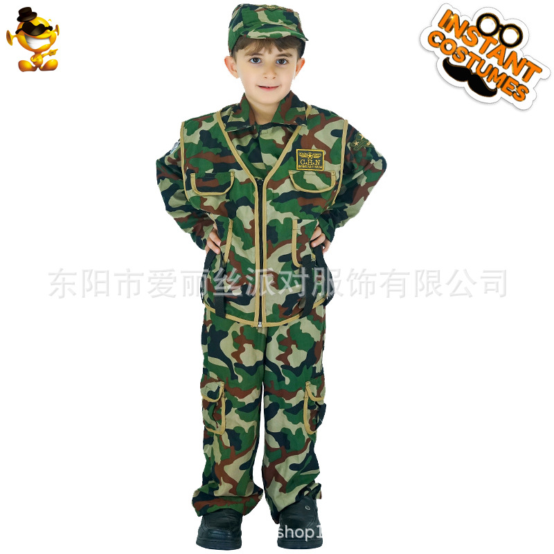 Halloween Cosplay traje niños camuflaje soldado traje de juego de rol