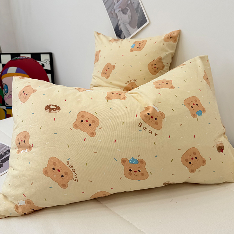Ins少女心かわいいピンク猫水洗い二重糸シングル枕カバー一対単品枕カバー48*74cm芯なし|undefined