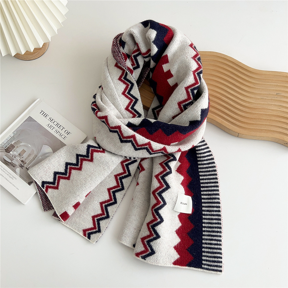 Nuove donne autunno inverno, sciarpa da viaggio spessa e calda, abbinata a scialle lungo lavorato a maglia per l'uso all'aperto_voghion.com