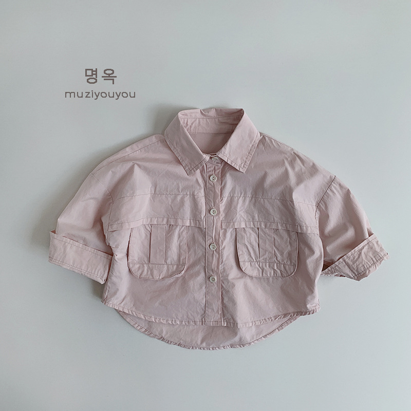 Ropa para niños Camisas finas de primavera para niños y niñas 2025 verano nuevos niños chaqueta coreana camisa de manga larga para niños