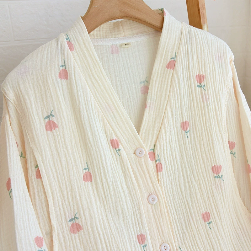 Pijama, set, cardigan, thin spring summer breathable long-sleeve for breastfeeding