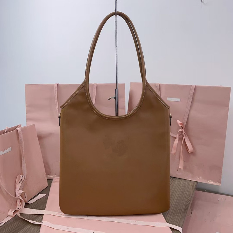 Original Leather New Miu Bag Vintage Shoulder Ivy Shopping Bag Cowhide Underarm Bag Hobo Isetan Tote Women's Bag