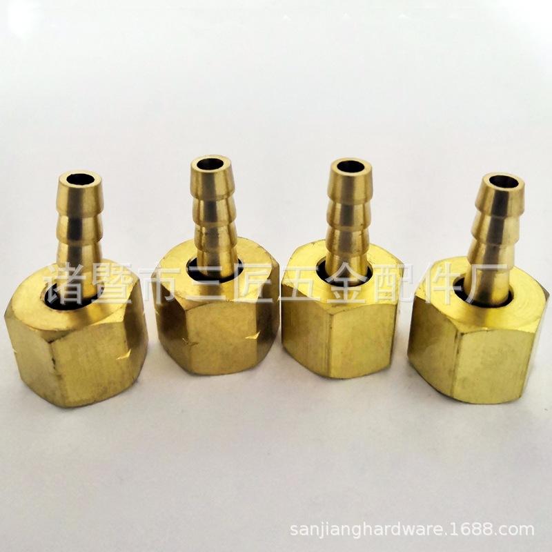 氧气乙炔管接头 双联管扣押气管黄铜接头 正反丝牙双色并联管铜头