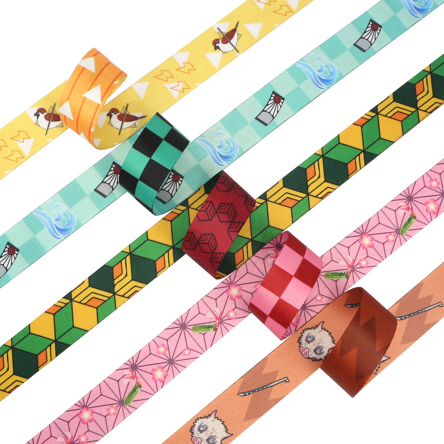 Cintas personalizadas cintas de espesamiento de impresión rotatoria en caliente cualquier patrón cintas de poliéster creativas para teléfonos móviles cintas de cuerda