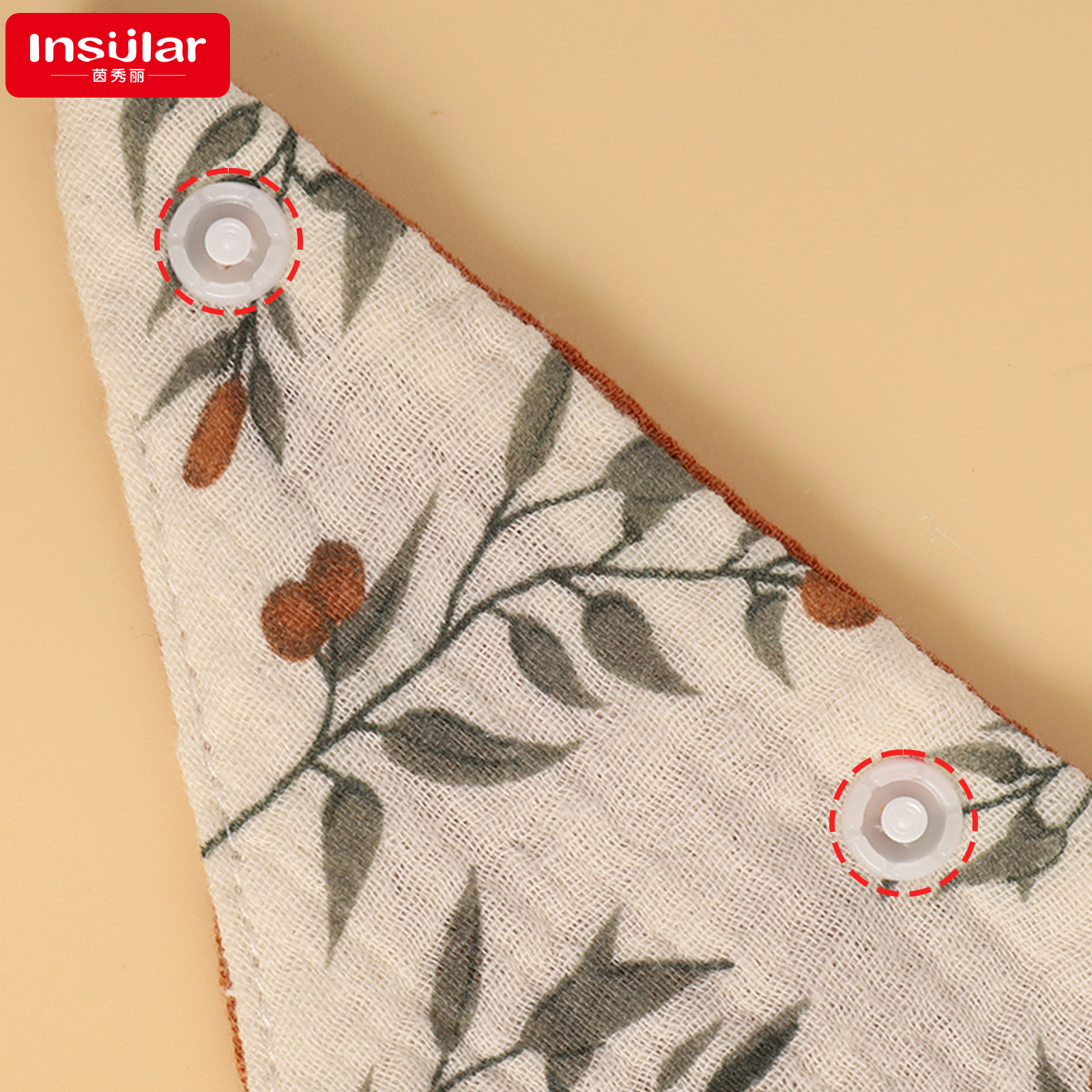 Toalla de saliva para bebés, gaza de cuatro capas, toalla de saliva triangular para bebés, buckle para bebés con contraste de color