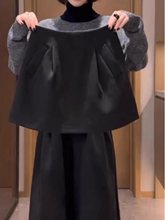 大码a字毛呢裙女2025早秋新款胖mm高腰显瘦洋气加厚半身短裙