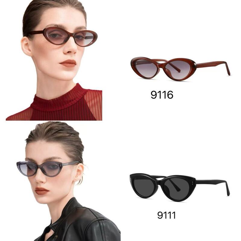 Dolby Brand Cat's Eye Rivet Black-rimmed Glasses Advanced Sense Plain-made Decorative Sunglasses for Women