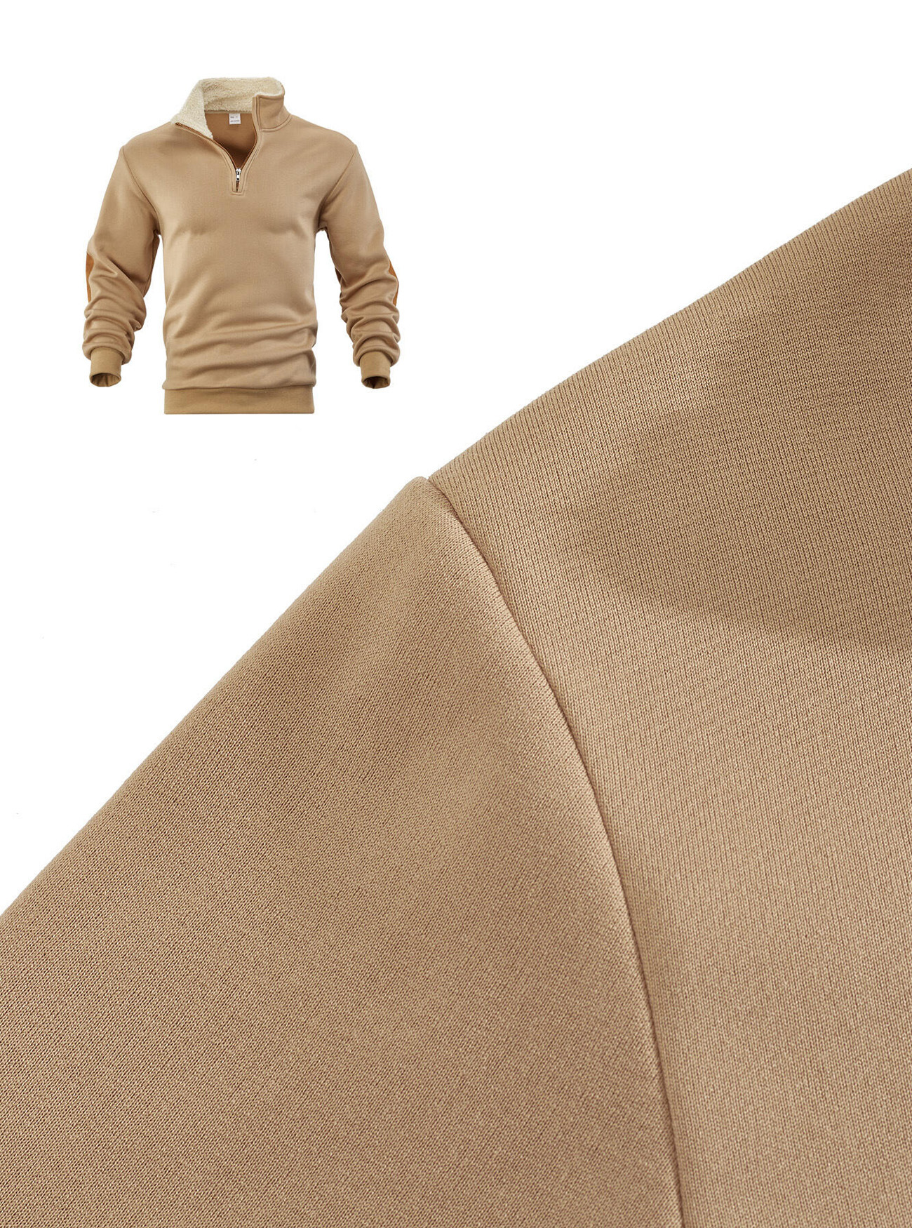 Retro Half Zip Sweatshirt For Men With Patchwork Embroidery_voghion.com